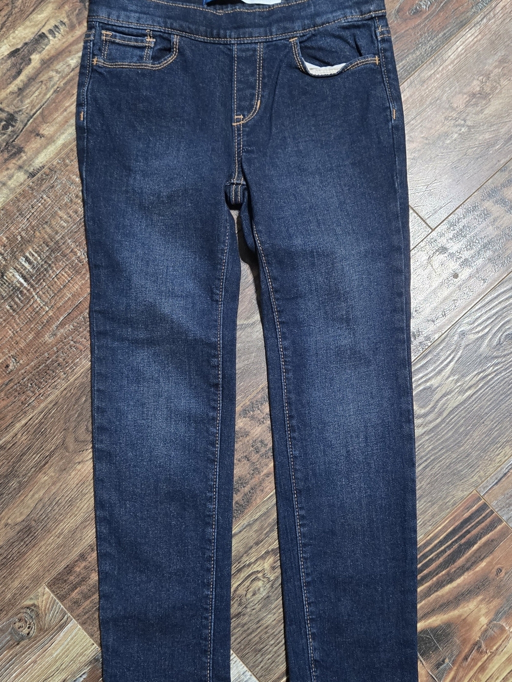 Old Navy Girls Dark Wash Pull On Skinny Jeans Built In Tough Size M 8